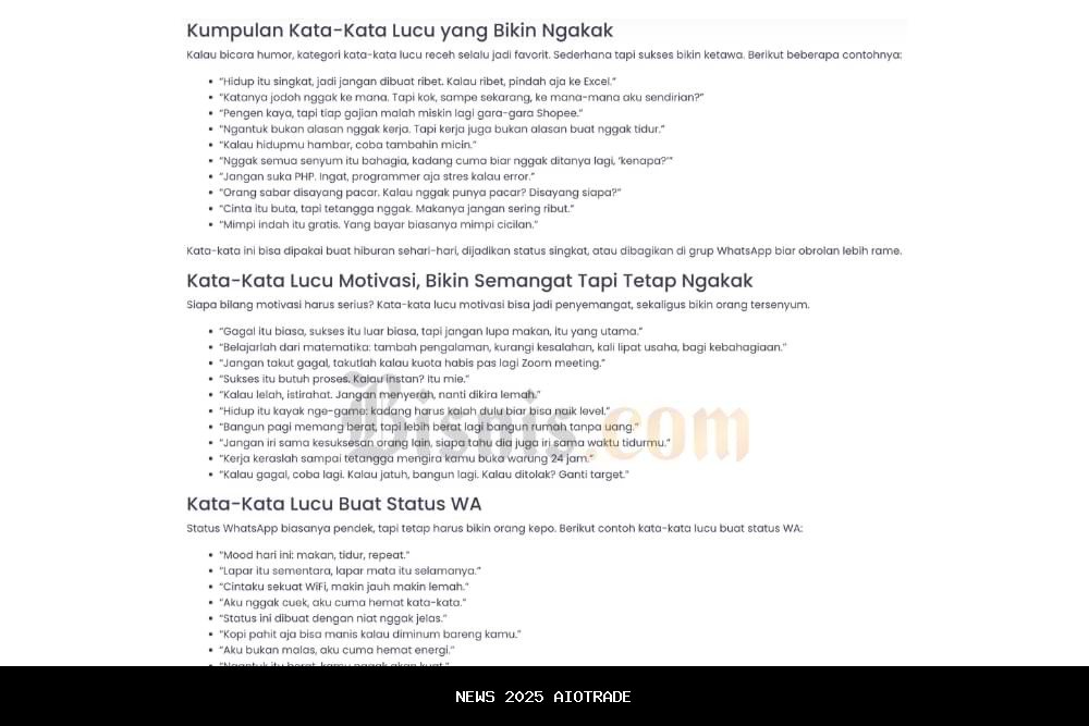 Kumpulan Kata Lucu: Status WA, Sindiran, dan Caption Sosial Media