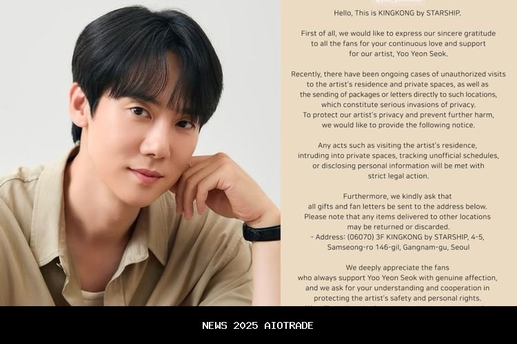 Agensi Yoo Yeon Seok Tuntut Penggemar yang Langgar Privasi