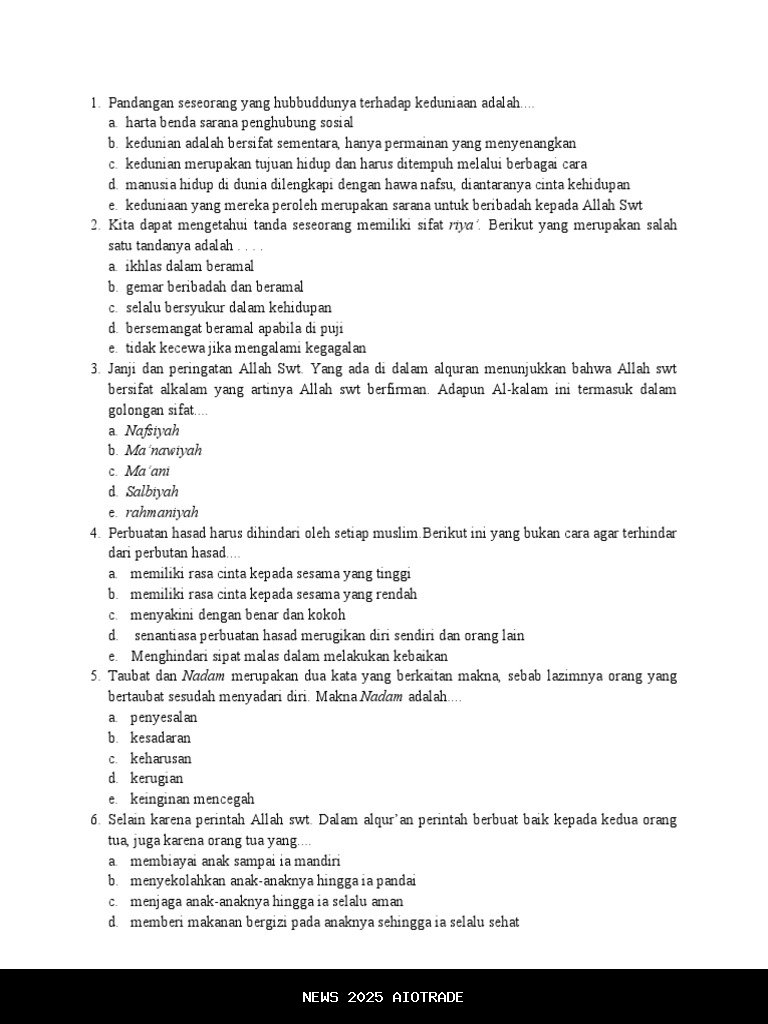 Guru Kewalahan! 10 Soal AKG Akidah Akhlak Paling Sulit yang Jarang Dibahas