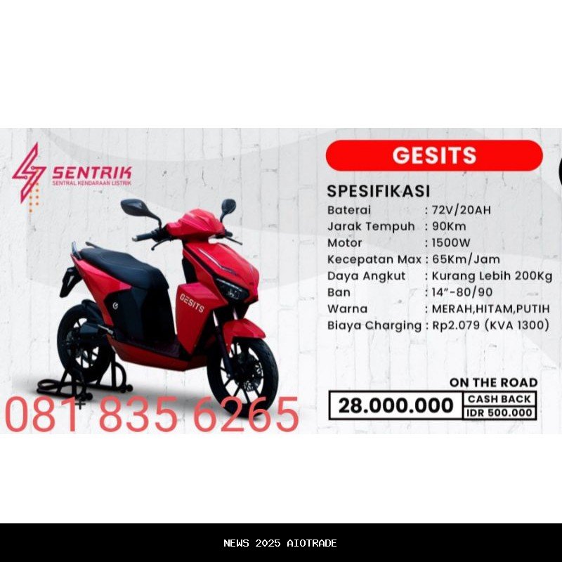 Gesits GV1, Skuter Listrik Canggih dengan Cruise Control dan Hill Stop Assist