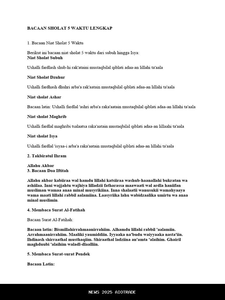 Jadwal Salat 5 Waktu Hari Ini di Kabupaten Garut Lengkap Doa dan Zikir