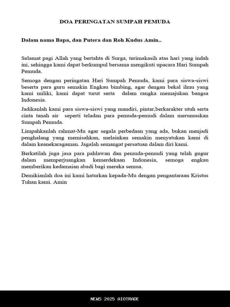 Doa Peringatan Sumpah Pemuda 2025