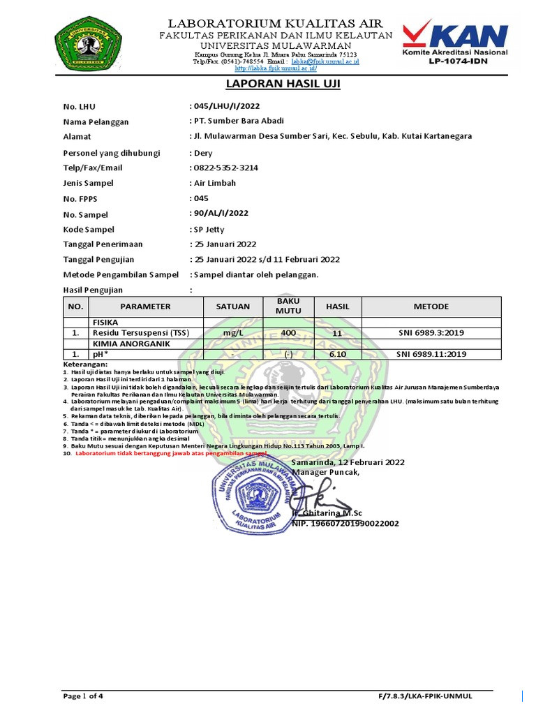 Hasil Uji Lab MBG di SMP 1 Laguboti, Kandungan Bakteri Melebihi Batas Normal